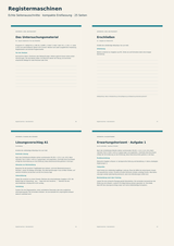 Vorschau mit echten Seiten aus der Unterrichtsreihe Registermaschinen (Informatik Sek II): Schülerheft, Lehrermaterial und Klausurtraining