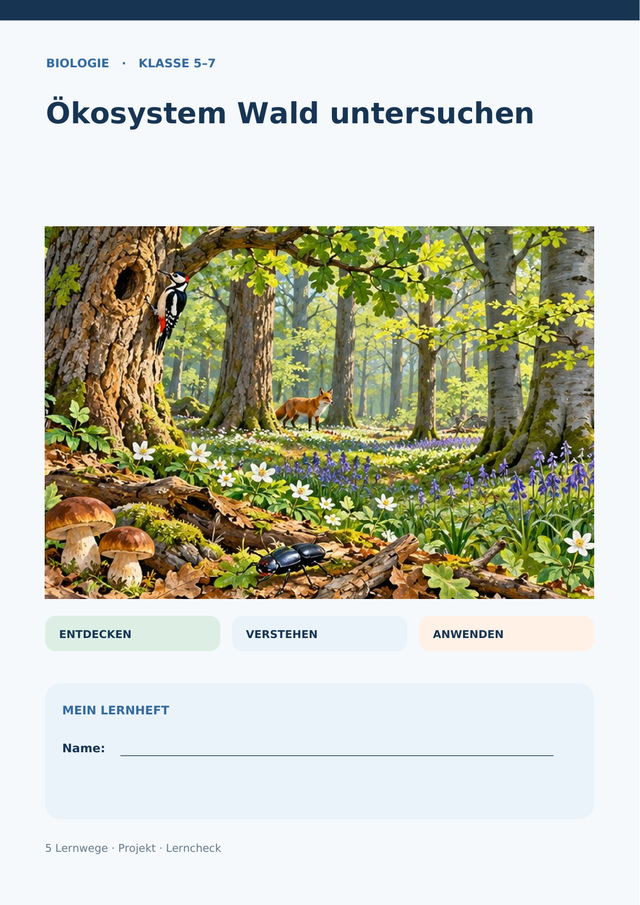 Ökosystem Wald untersuchen – Stockwerke, Nahrungsnetz & Zersetzer | Biologie Klasse 5–7