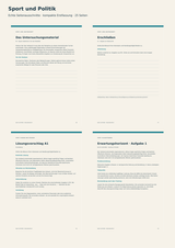 Vorschau mit echten Seiten aus der Unterrichtsreihe Sport und Politik (Sport Sek II): Schülerheft, Lehrermaterial und Klausurtraining