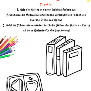 Wir basteln eine Girlande zur Einschulung – Klasse 1 bis 4