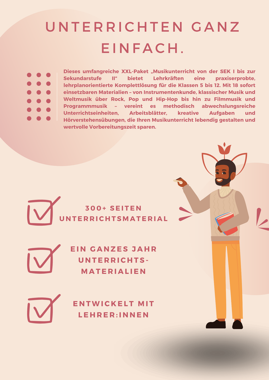 Komplettpaket Musikunterricht – Von Instrumentenkunde bis Popmusik | 18 kreative Materialien für Klasse 5–12