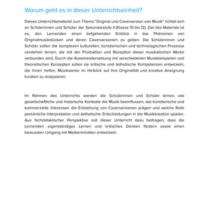 Original und Coverversion von Musik – Analysieren, vergleichen und kreativ gestalten