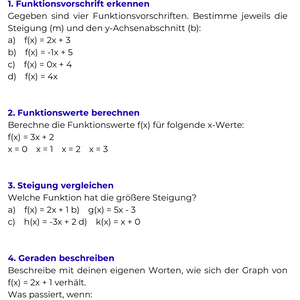Lineare Funktionen & Gleichungssysteme – Algebra SEK II
