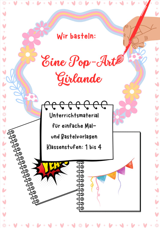 Wir basteln eine Pop-Art-Girlande – Vorlage für Klasse 1 bis 4