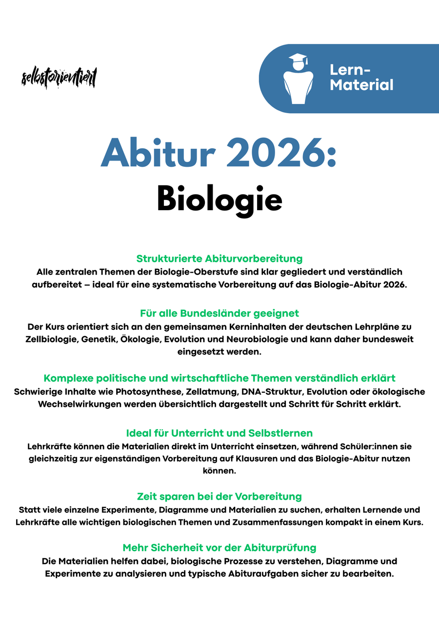 Biologie Abitur 2026 Komplettkurs – Klausurvorbereitung Bild 2