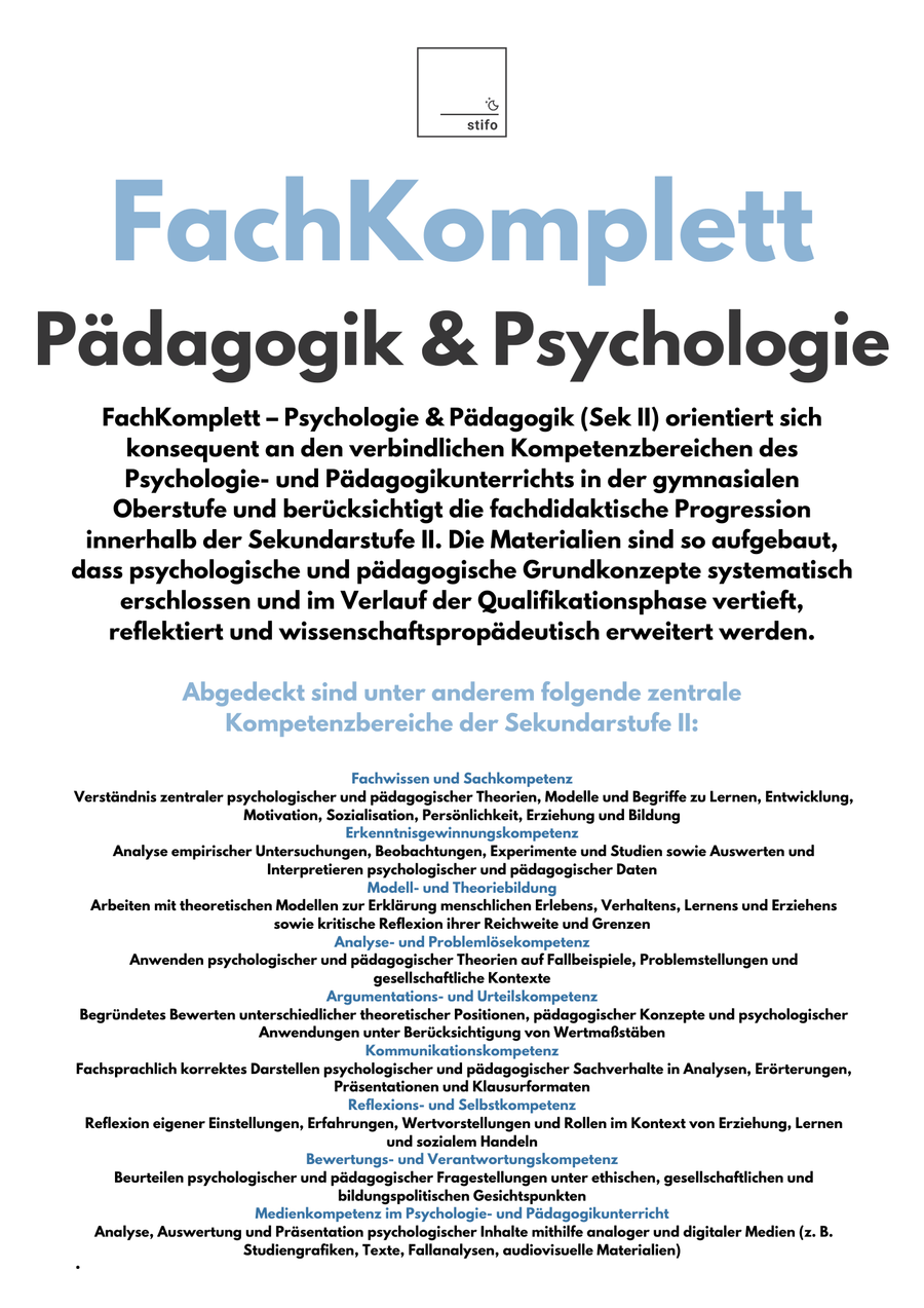 FachKomplett Psychologie & Pädagogik – 50+ Unterrichtsreihen einsatzbereit für den Unterricht Bild 2