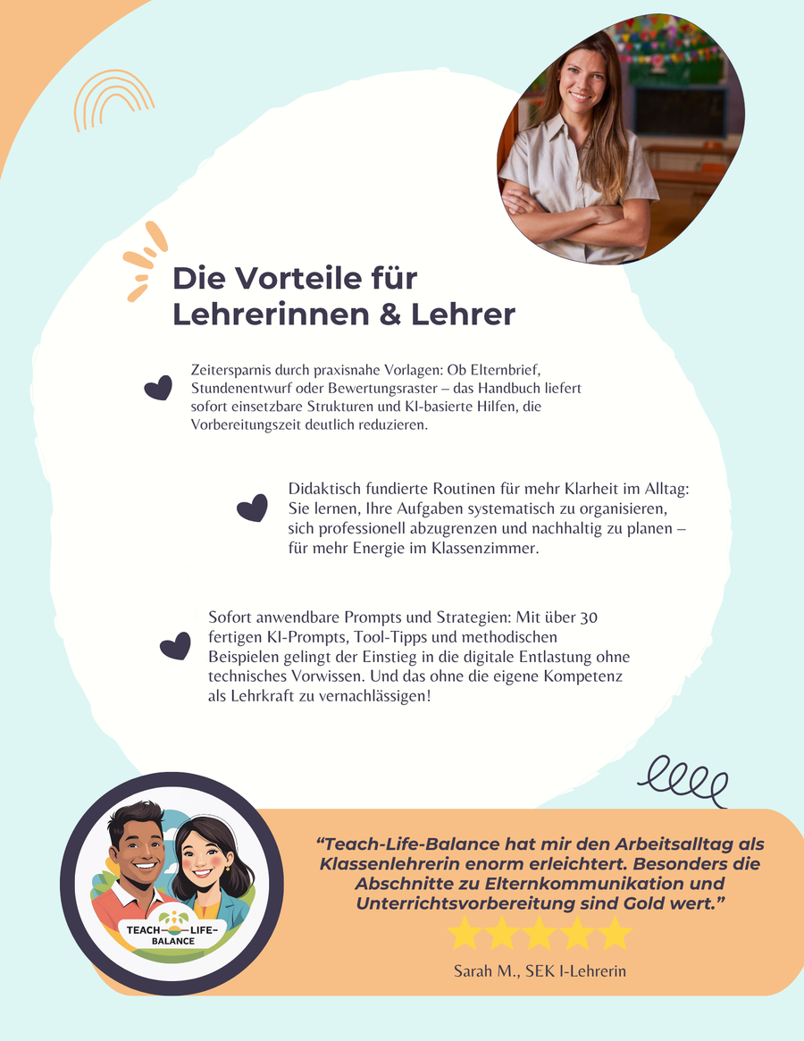 Teach-Life-Balance - Der komplette Online-Kurs mit Lehrerplaner, Guides zu mehr Work-Life-Balance & Vorlagen – Vorschau 3