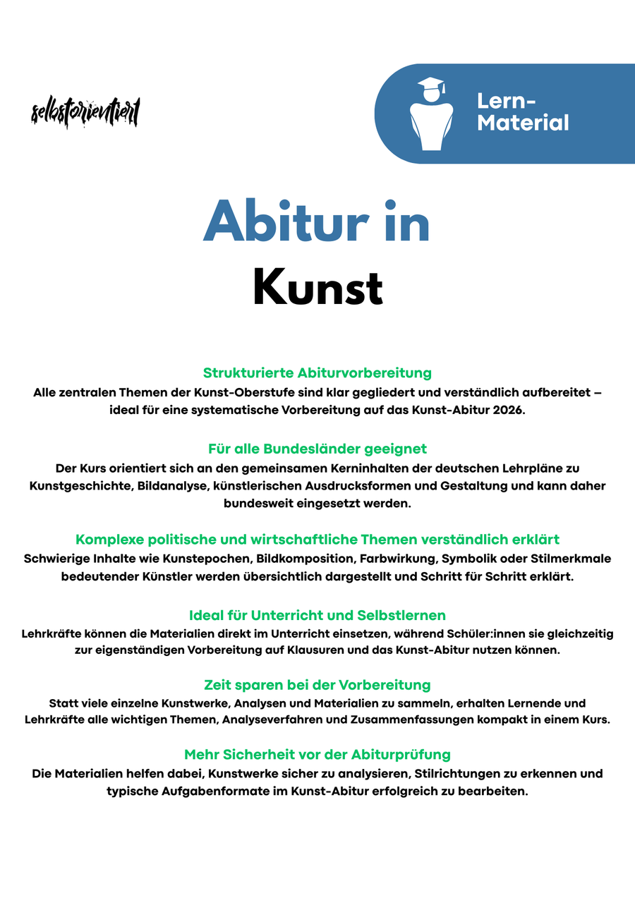 Kunst Abitur 2026 Komplettkurs – Bildanalyse, Kunstgeschichte und Interpretation für die Oberstufe Bild 2