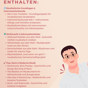 Komplettpaket Musikunterricht – Von Instrumentenkunde bis Popmusik | 18 kreative Materialien für Klasse 5–12