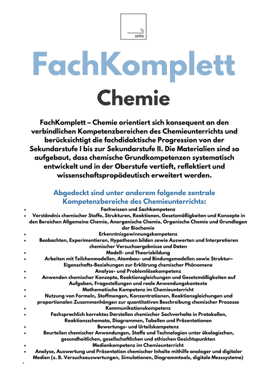 FachKomplett Chemie – 70+ Unterrichtsreihen einsatzbereit für den Chemie-Unterricht