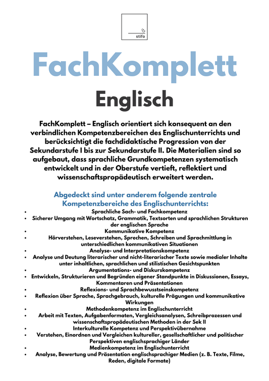 FachKomplett Englisch – 100+ Unterrichtsreihen einsatzbereit für den Englisch-Unterricht