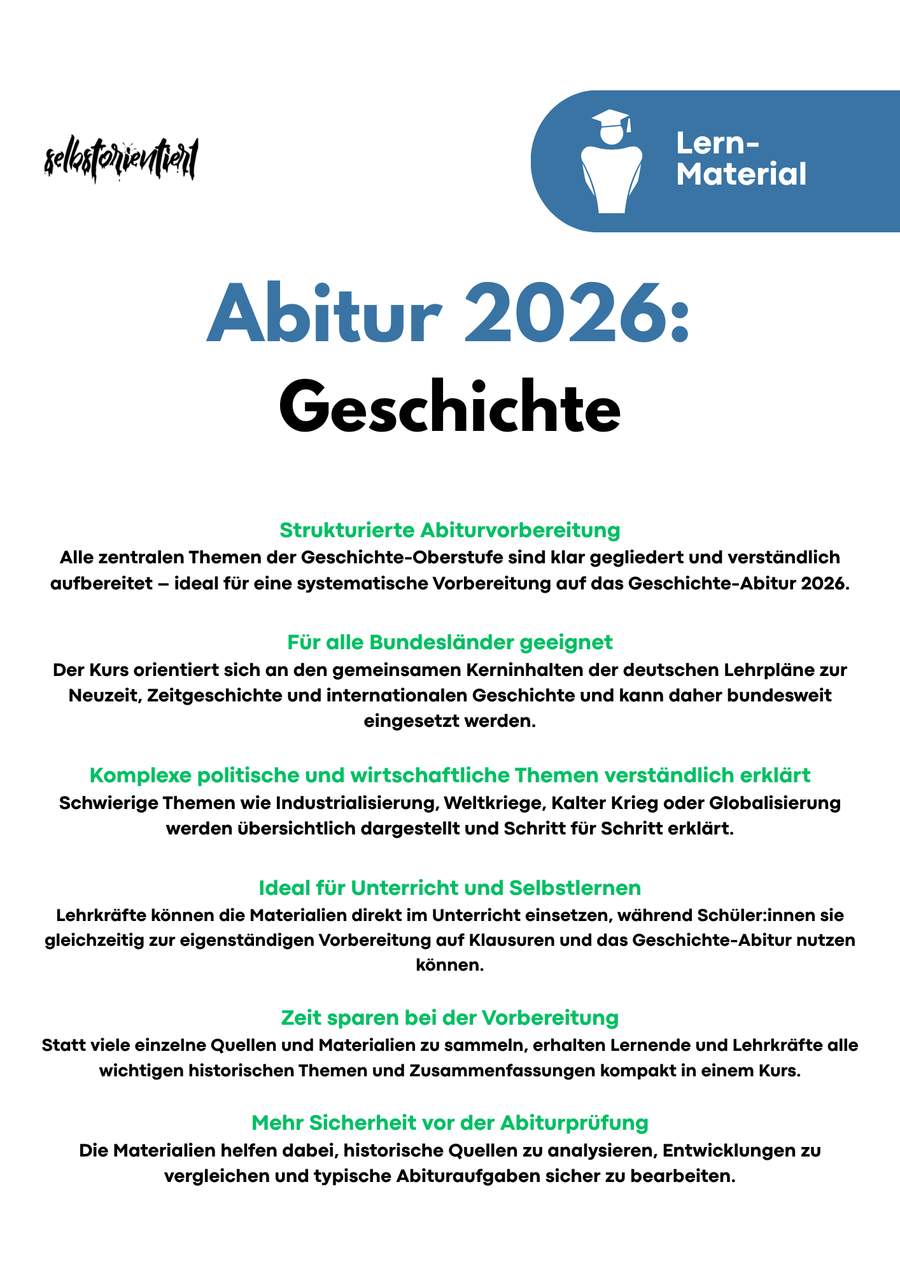 Geschichte Abitur 2026 Komplettkurs – Strukturierte Vorbereitung für die Oberstufe Bild 2