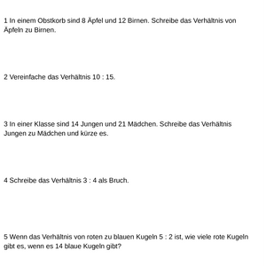 Verhältnis, Proportion und Prozent – Mathematik SEK I