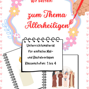 Wir basteln zum Thema Allerheiligen – Vorlage für Klasse 1–4