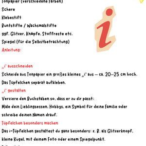 Bastelvorlage „Bin ich jetzt ein i-Tüpfelchen?“ für Klasse 1–4