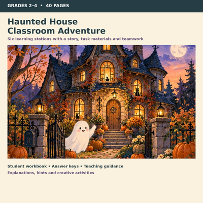 Haunted House Classroom Adventure – Halloween-Stationenlernen auf Englisch | Englisch Klasse 2–4