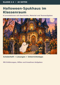 Halloween-Spukhaus im Klassenraum – 6 Lernstationen mit Lösungen | Fächerübergreifend Klasse 2–4