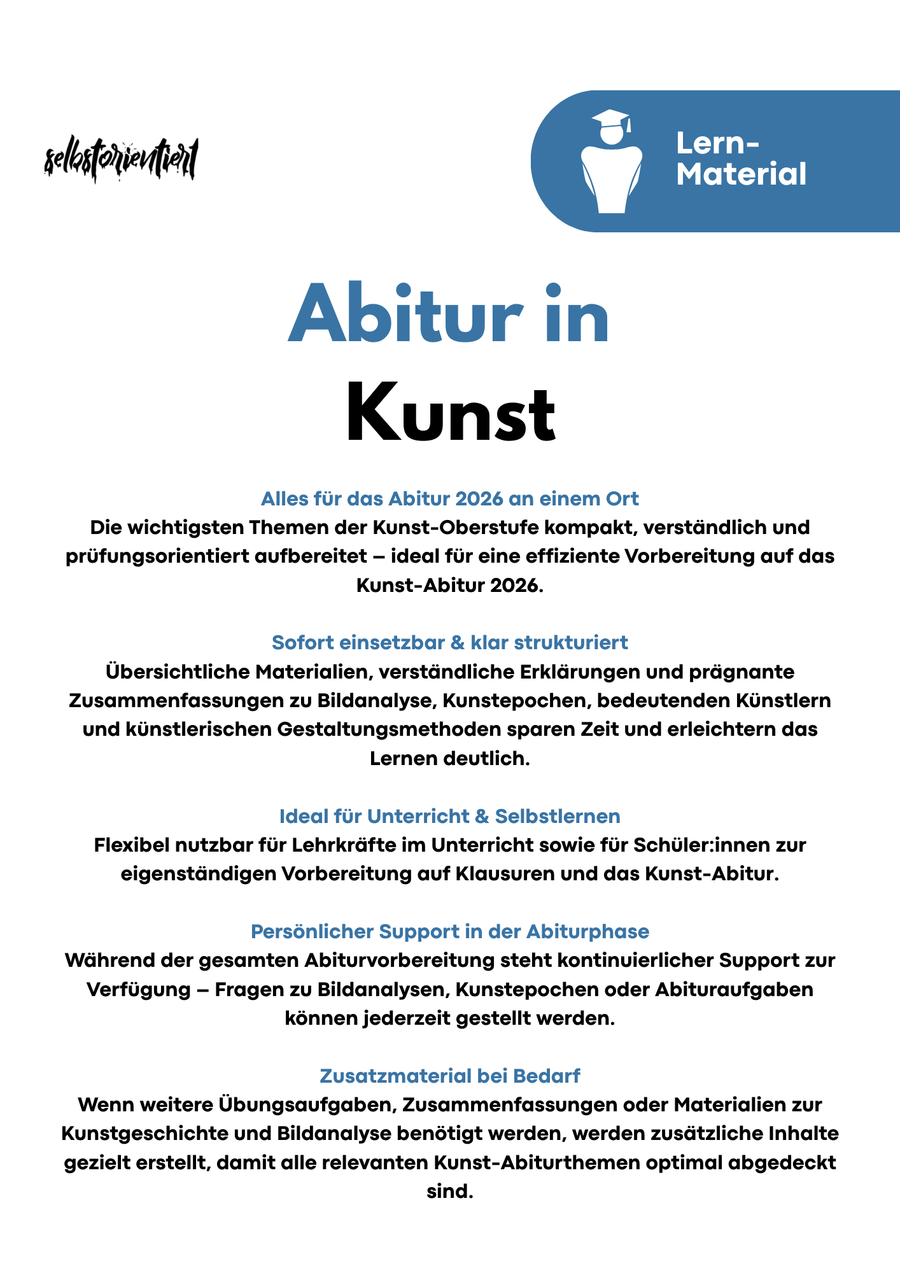 Kunst Abitur 2026 Komplettkurs – Bildanalyse, Kunstgeschichte und Interpretation für die Oberstufe Bild 4