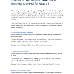 Phonics Klasse 3 – Lautmuster erkennen & Wörter schreiben | Englisch