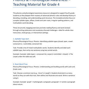 Phonics & Word Analysis – 4th Grade | Spelling Patterns & Roots