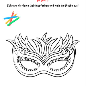 Wir malen kunterbunte Faschingsmasken – Vorlage für Klasse 1–4