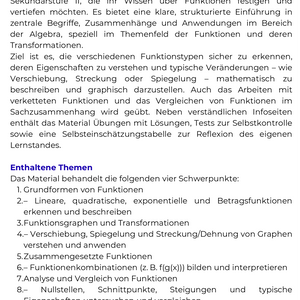 Übergeordnete Funktionen & Transformation – Algebra SEK II