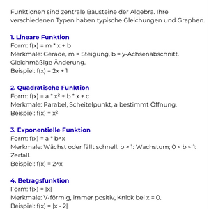 Übergeordnete Funktionen & Transformation – Algebra SEK II