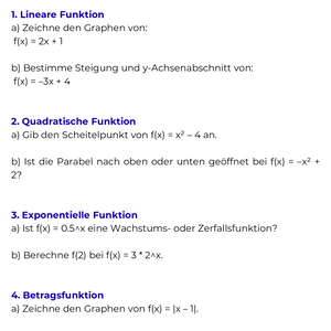 Übergeordnete Funktionen & Transformation – Algebra SEK II