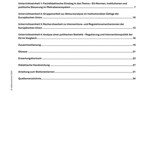 Unterrichtsreihe: EU-Normen, Institutionen & Interventionsmechanismen