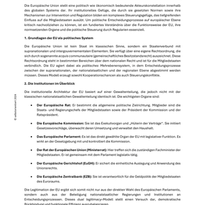 Unterrichtsreihe: EU-Normen, Institutionen & Interventionsmechanismen
