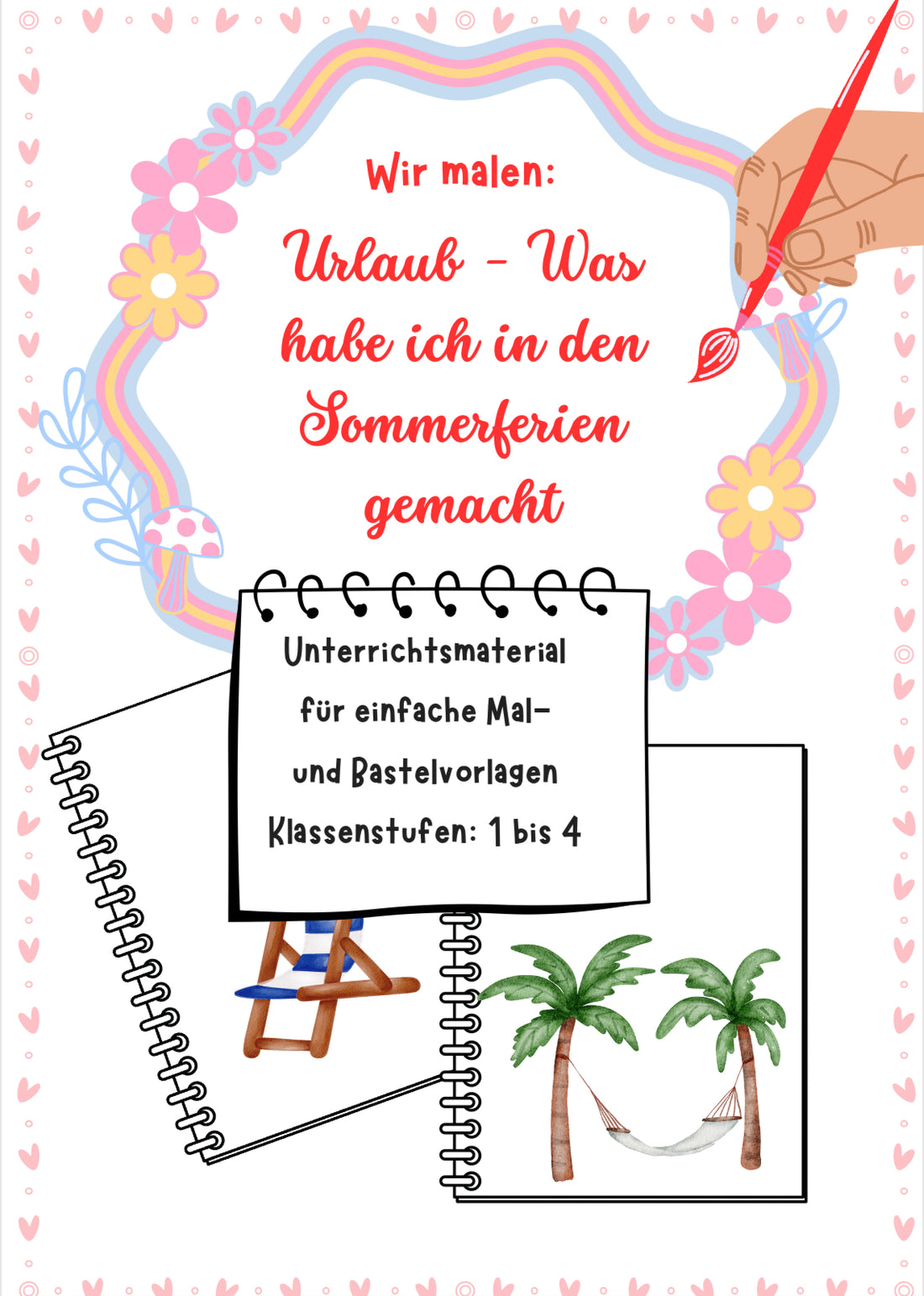 Unterrichtsmaterial für den Schuljahresbeginn in der Grundschule zum Malen und Erzählen über die Sommerferien