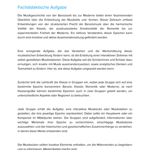 Abriss der Musikgeschichte von Barock bis Moderne – Unterrichtsmaterial Sekundarstufe