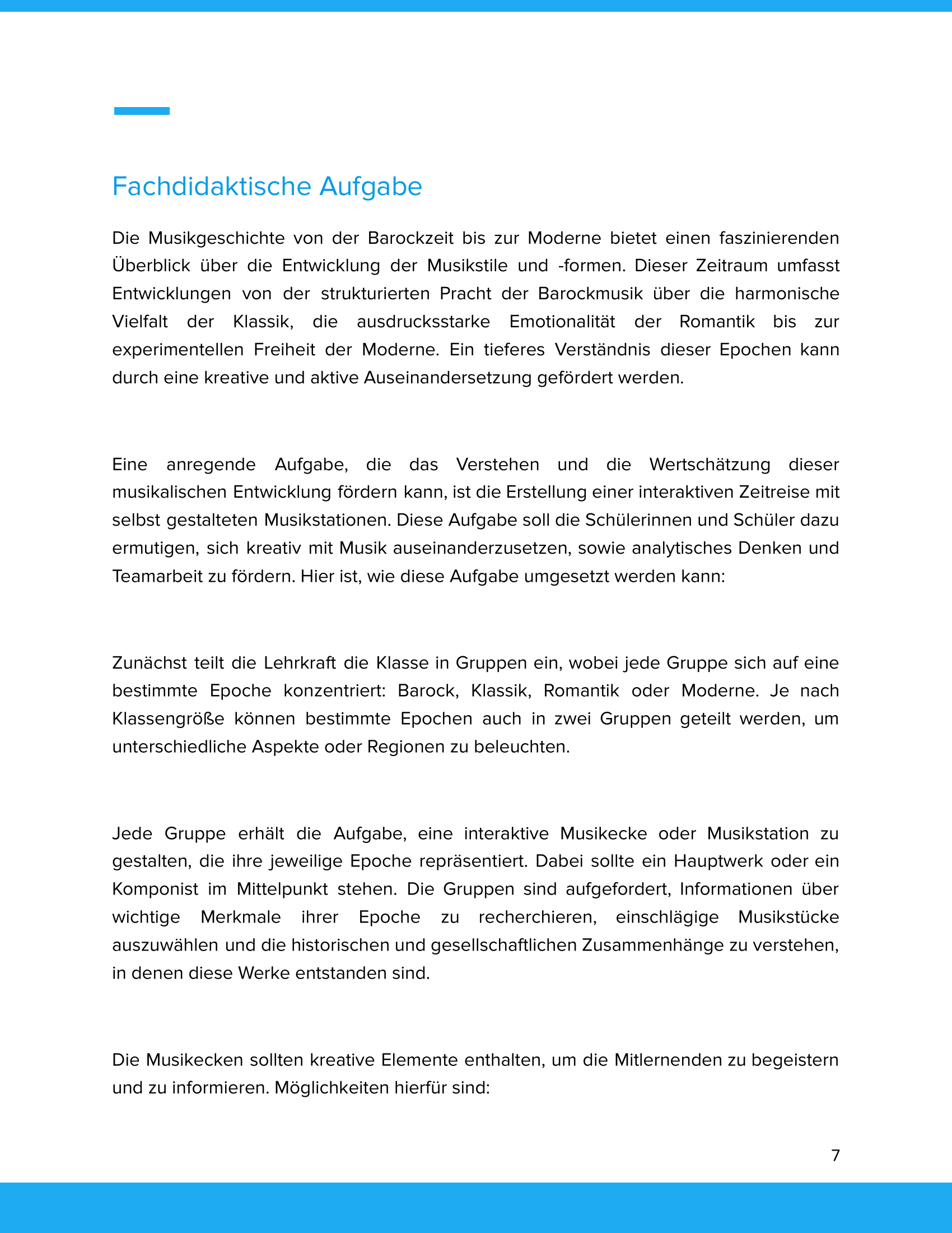 Abriss der Musikgeschichte von Barock bis Moderne – Unterrichtsmaterial Sekundarstufe