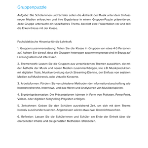 Ästhetik der Musik & neue Medien – Unterrichtsmaterial Musik Sekundarstufe