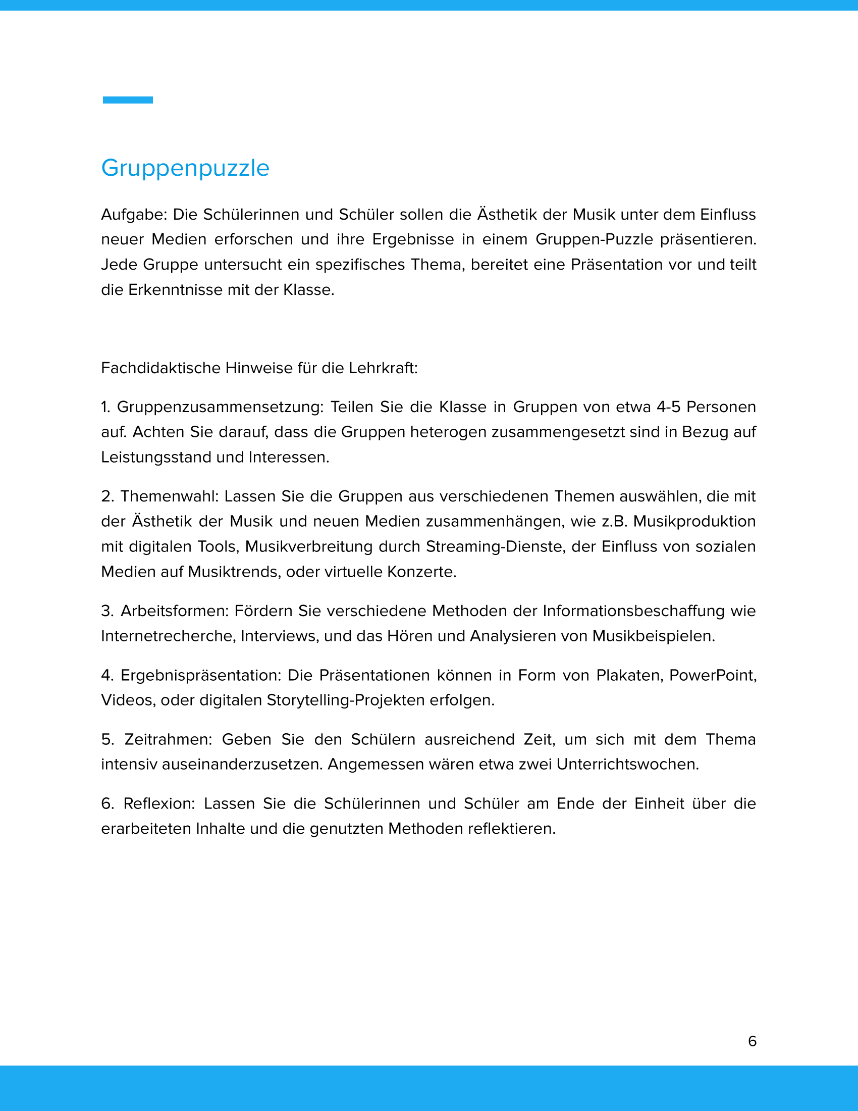 Ästhetik der Musik & neue Medien – Unterrichtsmaterial Musik Sekundarstufe