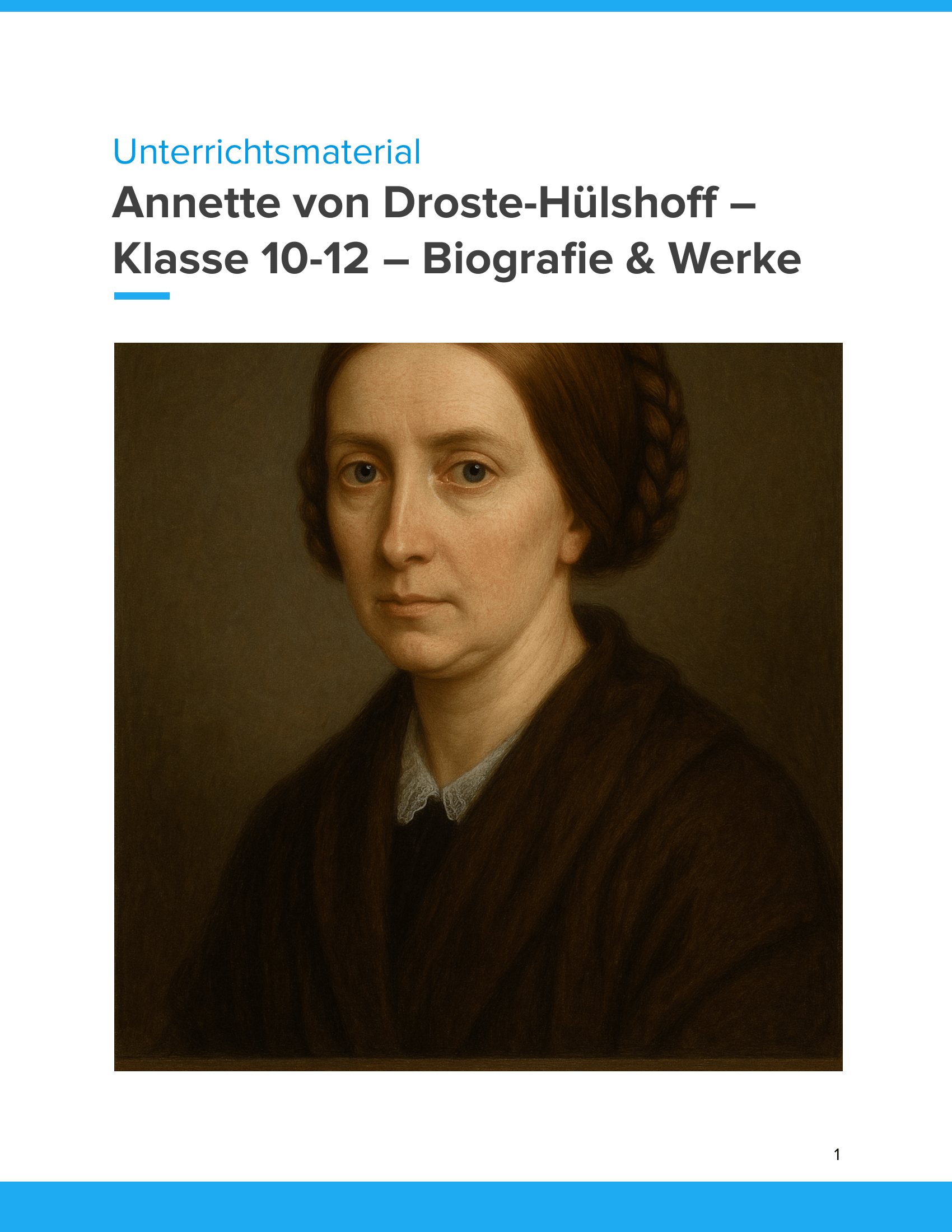 Annette von Droste‑Hülshoff – Unterrichtsmaterial Biografie & Werke