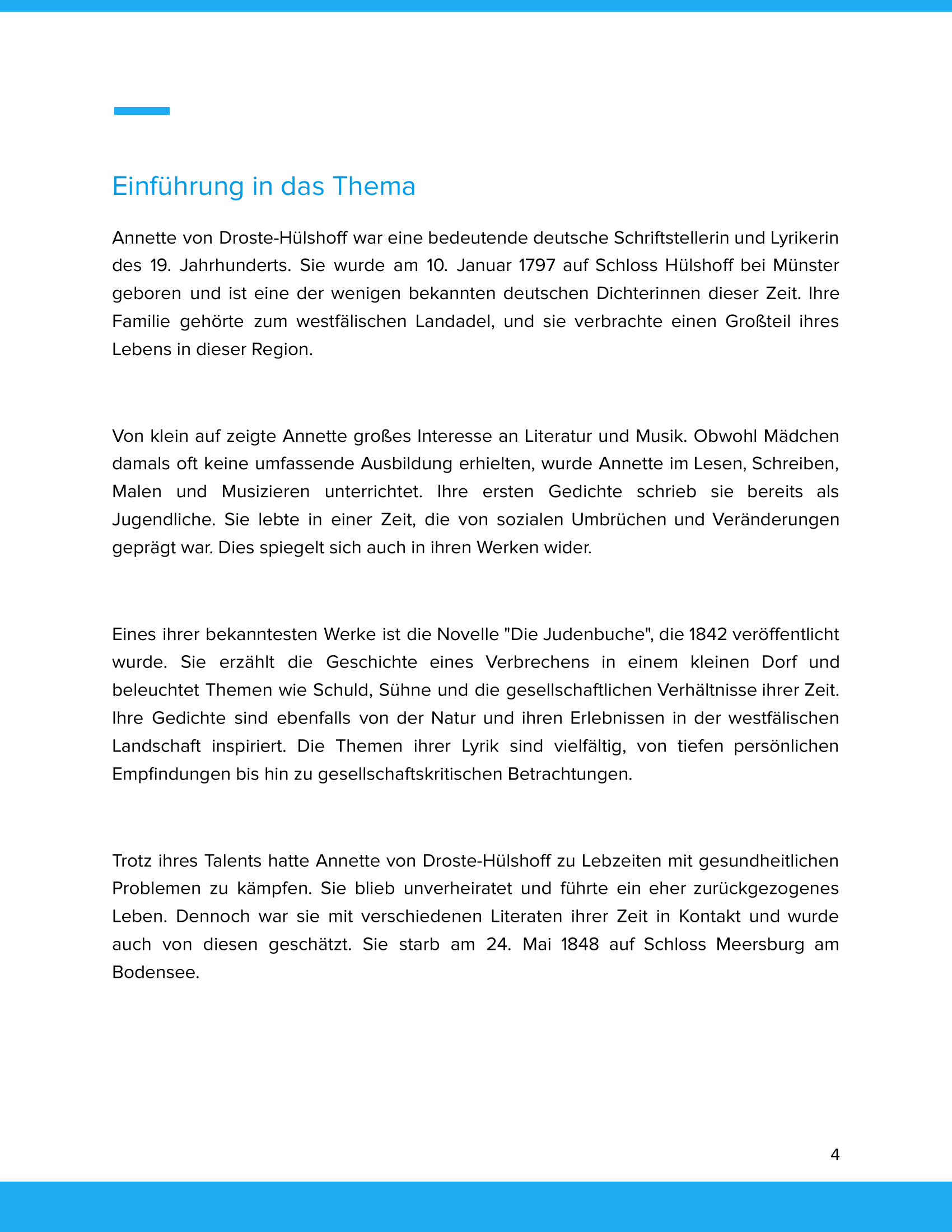 Annette von Droste‑Hülshoff – Unterrichtsmaterial Biografie & Werke