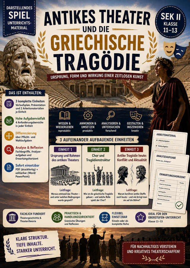 Antikes Theater und die griechische Tragödie · Darstellendes Spiel Unterrichtsmaterial | Sek II (Klasse 11–13)