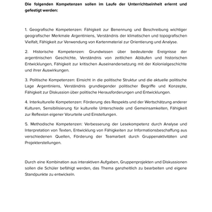 Argentinien – Unterrichtsmaterial Geographie, Geschichte & Politik Sekundarstufe
