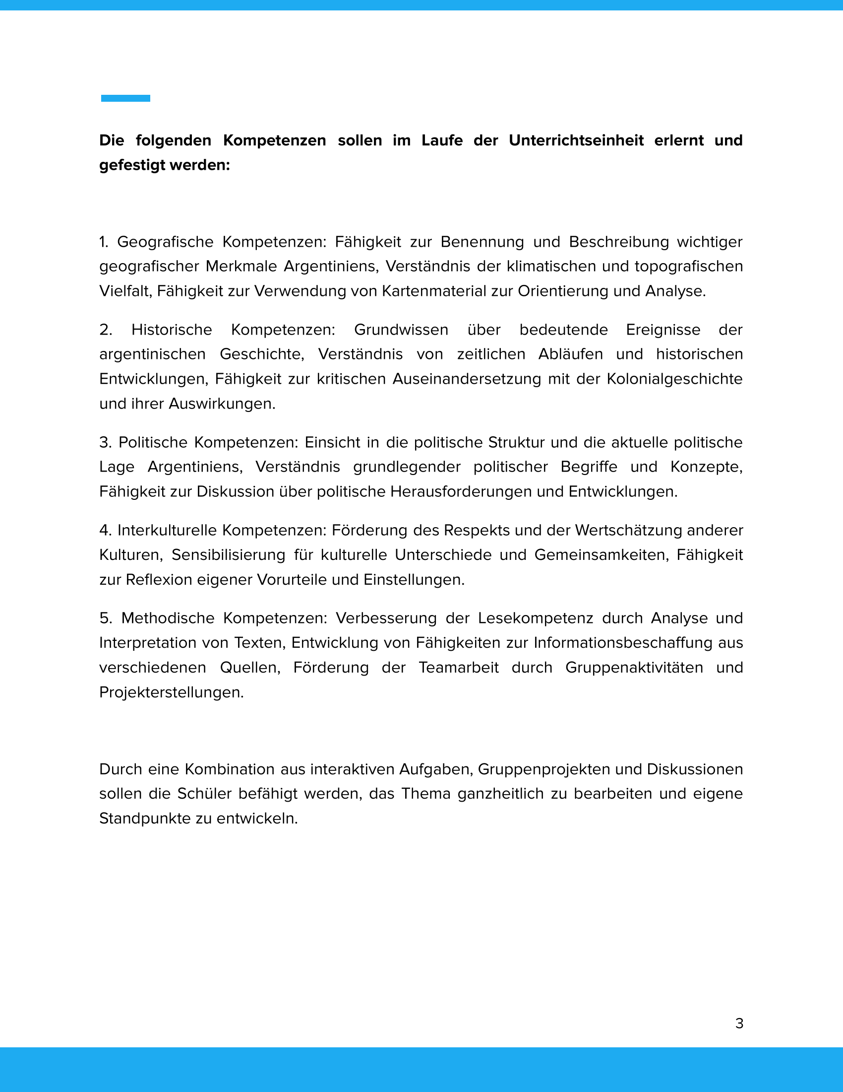 Argentinien – Unterrichtsmaterial Geographie, Geschichte & Politik Sekundarstufe