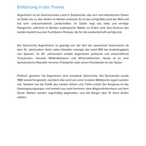 Argentinien – Unterrichtsmaterial Geographie, Geschichte & Politik Sekundarstufe