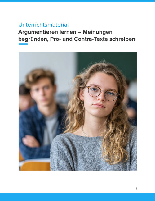 Argumentieren lernen – Meinungen begründen, Pro- und Contra-Texte schreiben