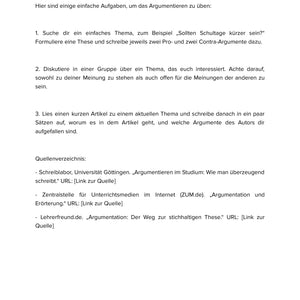 Argumentieren lernen – Meinungen begründen, Pro- und Contra-Texte schreiben