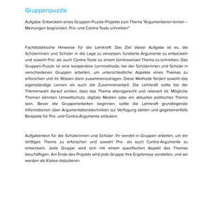 Argumentieren lernen – Meinungen begründen, Pro- und Contra-Texte schreiben