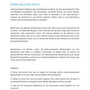 Außermusikalische Bedeutungen – Unterrichtsmaterial Musikinterpretation Sekundarstufe II