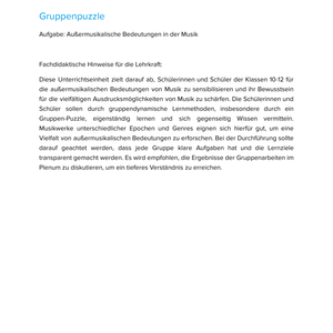 Außermusikalische Bedeutungen – Unterrichtsmaterial Musikinterpretation Sekundarstufe II