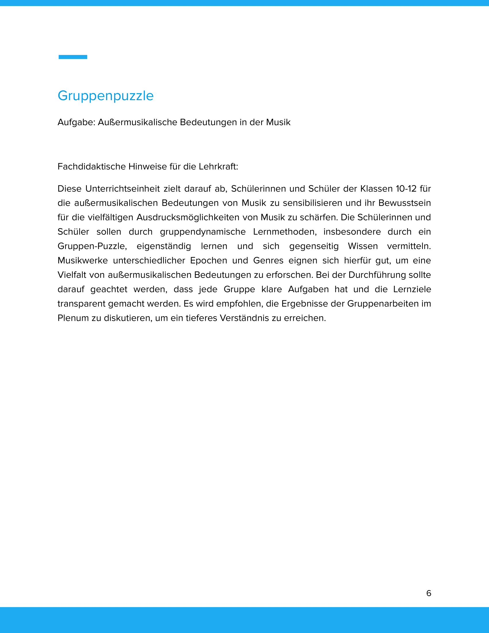 Außermusikalische Bedeutungen – Unterrichtsmaterial Musikinterpretation Sekundarstufe II
