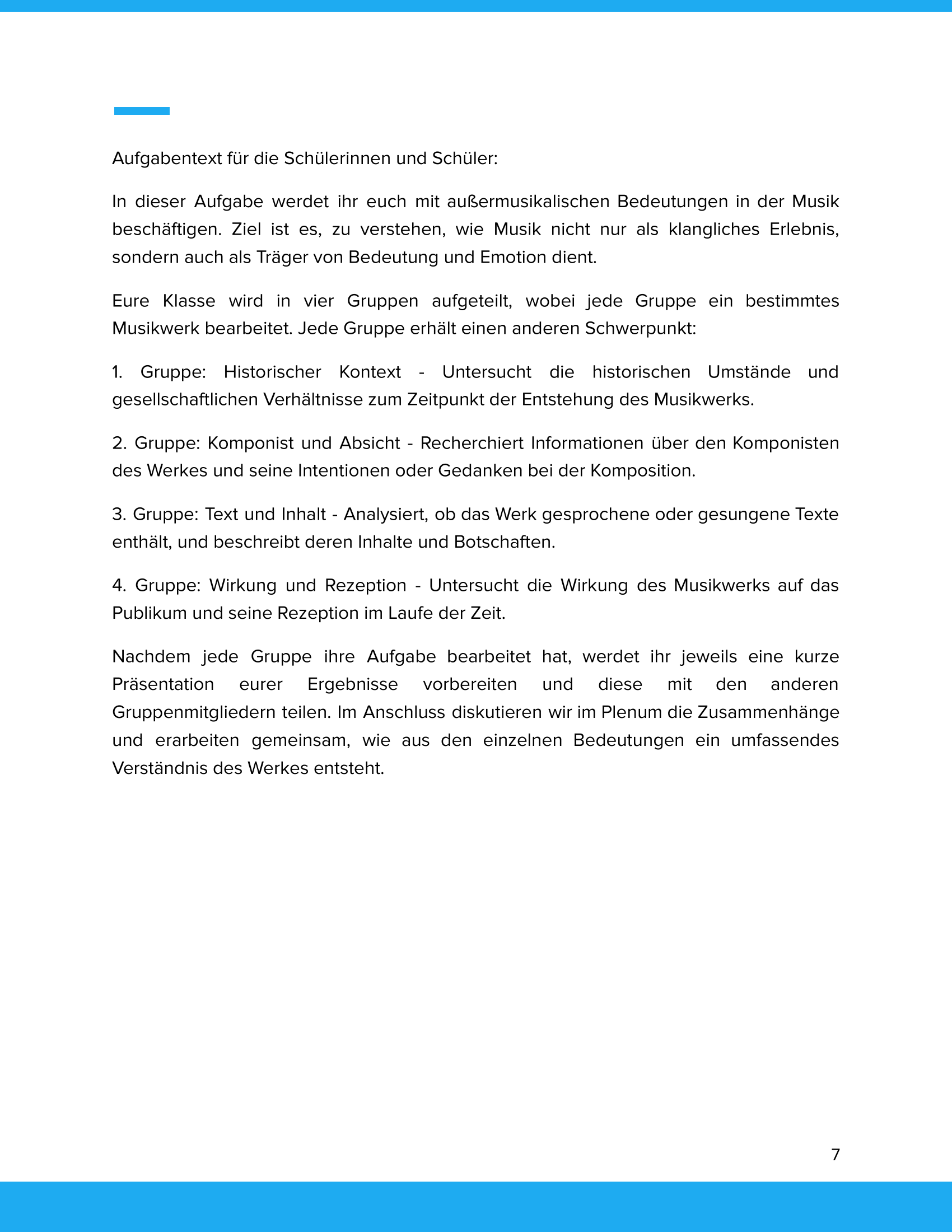 Außermusikalische Bedeutungen – Unterrichtsmaterial Musikinterpretation Sekundarstufe II