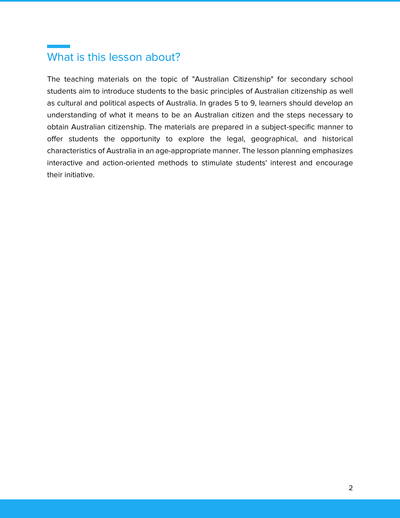 Australian Citizenship – Unterrichtsmaterial Staatsbürgerschaft & Einwanderung