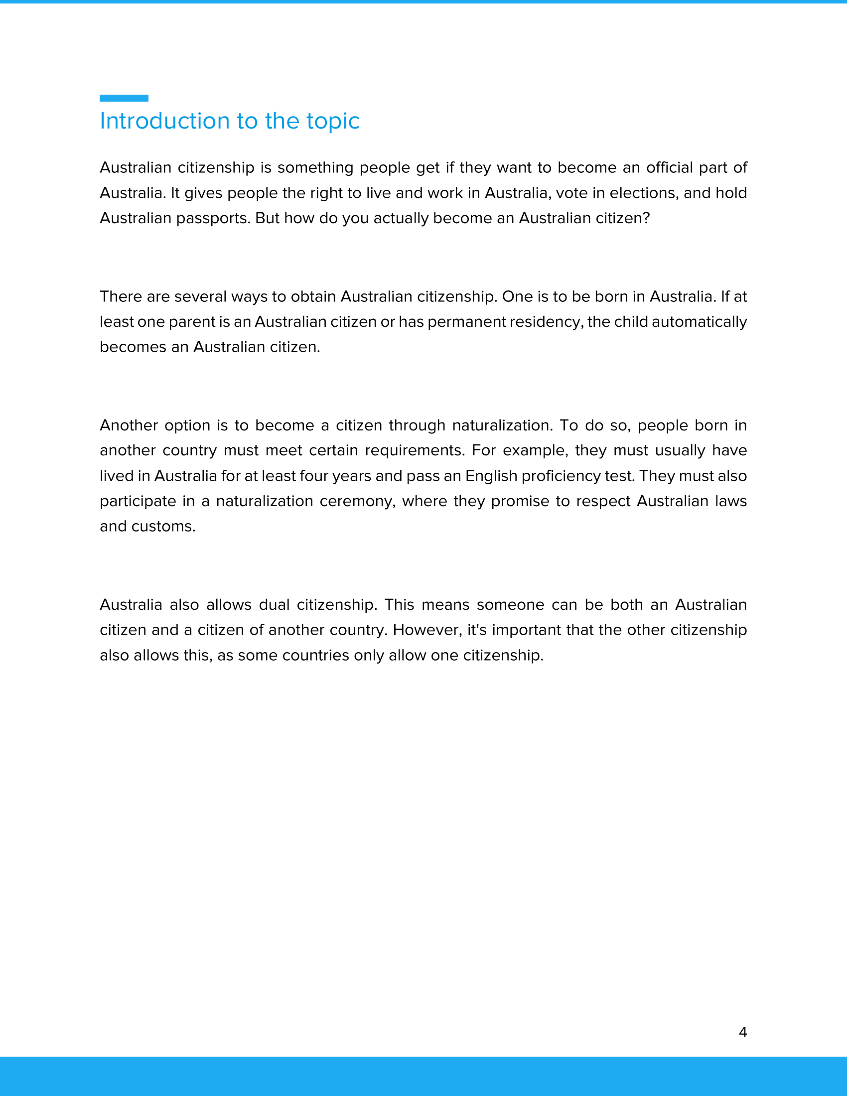 Australian Citizenship – Unterrichtsmaterial Staatsbürgerschaft & Einwanderung